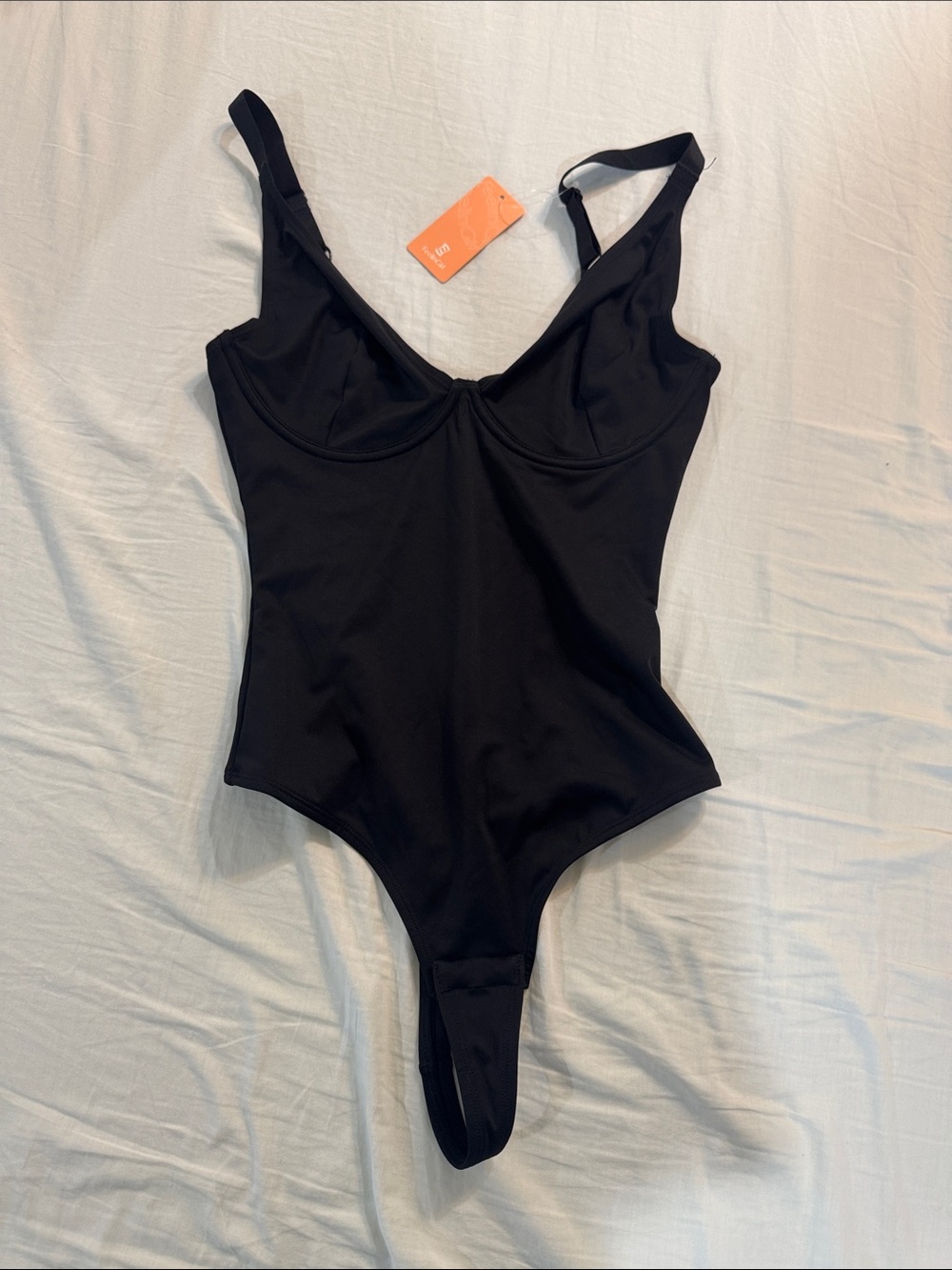 Viral Black Ultra-Slimming Bodysuit with Underwire Bra Cups